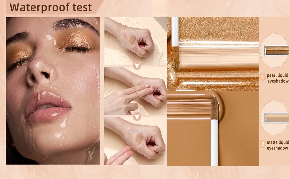 6Pcs Liquid Glitter Matte Eyeshadow Neutral Brown Liquid Glitter Eyeliner and Matte Cream Eyeshadow 2 in 1 Quick Drying Easy to Apply Long Lasting Shimmer Matte Eyeshadow Makeup Set - liquid glitter matte eyeshadow eyeliner and matte eyeshadow pearl and matte shimmer smudge