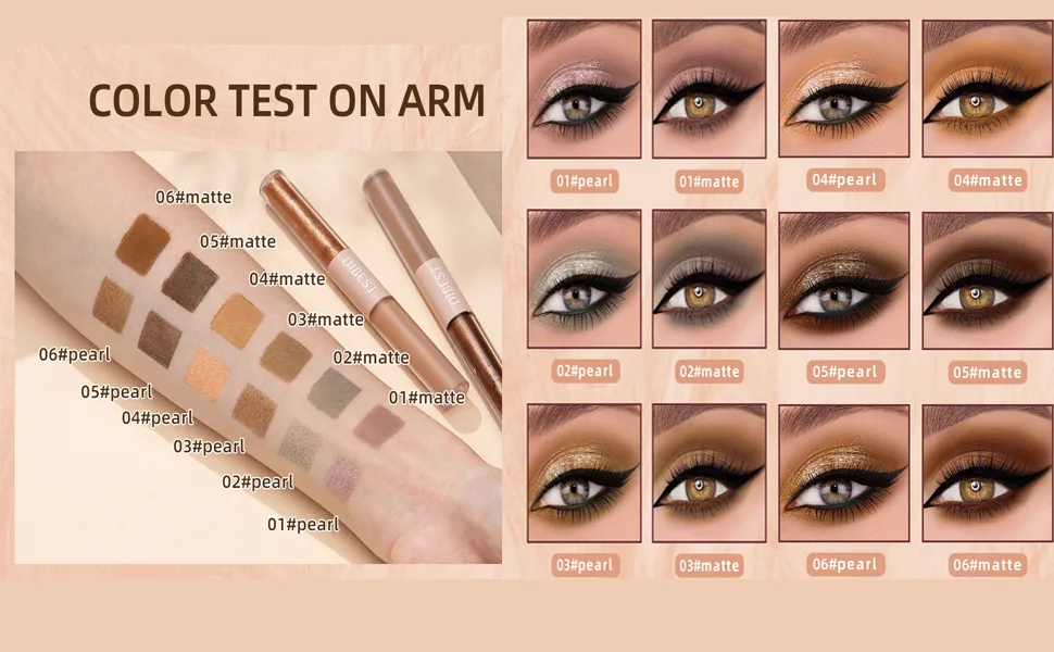 6Pcs Liquid Glitter Matte Eyeshadow Neutral Brown Liquid Glitter Eyeliner and Matte Cream Eyeshadow 2 in 1 Quick Drying Easy to Apply Long Lasting Shimmer Matte Eyeshadow Makeup Set - liquid glitter matte eyeshadow eyeliner and matte eyeshadow pearl and matte shimmer smudge