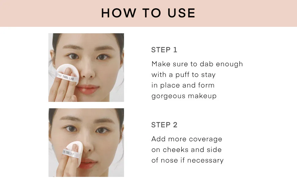 THE TOOL LAB 1035 Cushion Puff Duo (2ea) - Makeup Puff Air Cushion Puff (2pcs/set) Korean Cosmetics - 1035