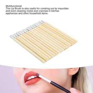 100pcs Disposable Bamboo Handle Lip Brush Portable Lip Brush Applicator Makeup Tool Lip Gloss Wand Eyelash Extension Lipstick Applicator for Kitchen Appliance - 1410240016011-2