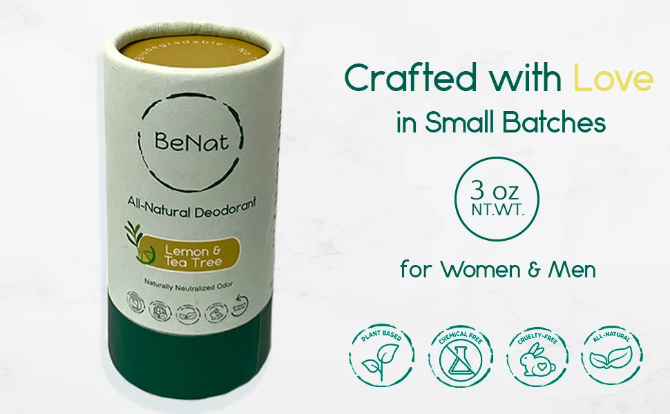 BeNat. Zero-Waste Ultimate 4-PACK Bundle. Zero-Waste Deodorant + Eco-Friendly Body Powder + Bergamot Shampoo Bar + Conditioner Bar - ecolemon5