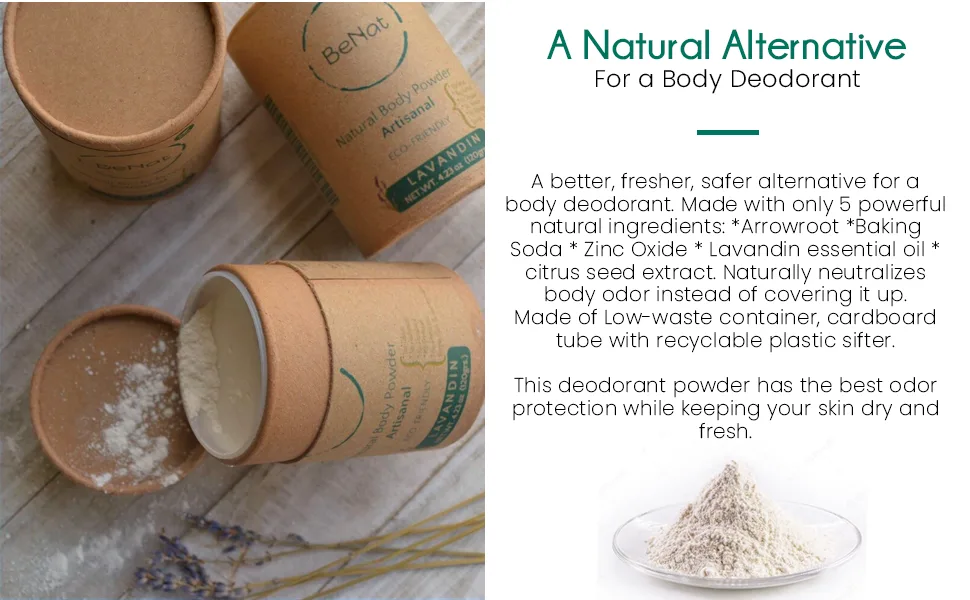 BeNat. Zero-Waste Ultimate 4-PACK Bundle. Zero-Waste Deodorant + Eco-Friendly Body Powder + Bergamot Shampoo Bar + Conditioner Bar - Natural Body Powder for Women, Bath Powder, Blissful Earth scent