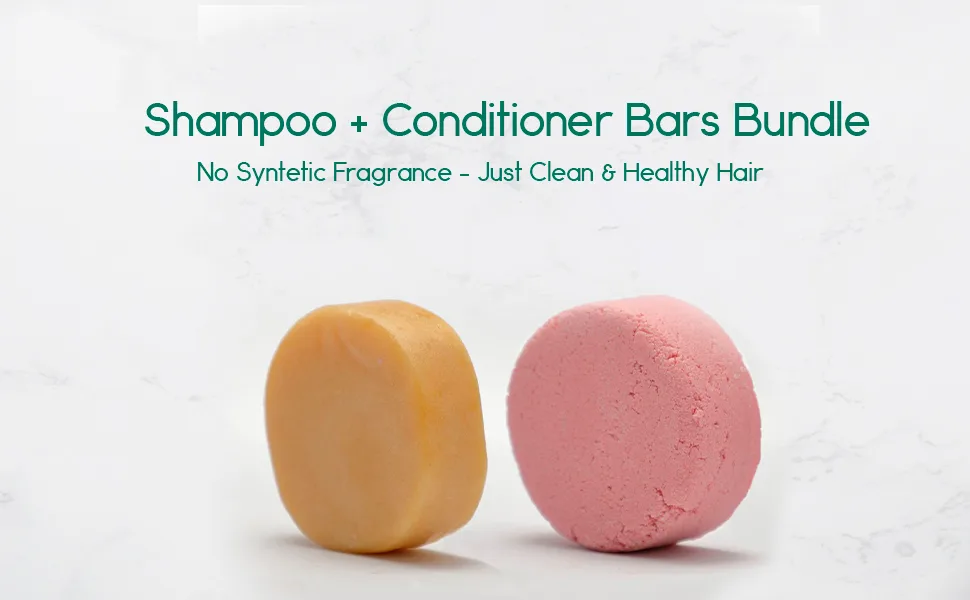 BeNat. Zero-Waste Ultimate 4-PACK Bundle. Zero-Waste Deodorant + Eco-Friendly Body Powder + Bergamot Shampoo Bar + Conditioner Bar - Shampoo and conditioner bars Bergamot