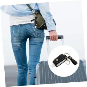 Hand Holder Portable Empty Travel Bottle Keychain Mini Hand Bottle 1oz / 30ml Portable Small Squeeze Bottle Reusable Bottles for Soap Lotion Black 9x3x3cm - product information 2