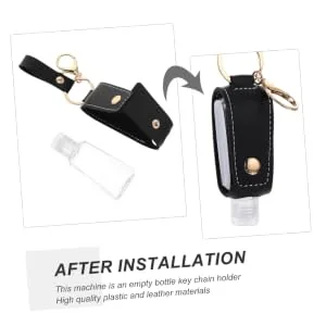 Hand Holder Portable Empty Travel Bottle Keychain Mini Hand Bottle 1oz / 30ml Portable Small Squeeze Bottle Reusable Bottles for Soap Lotion Black 9x3x3cm - product information 3