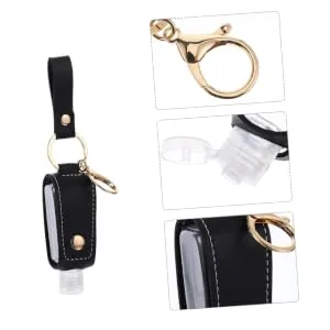 Hand Holder Portable Empty Travel Bottle Keychain Mini Hand Bottle 1oz / 30ml Portable Small Squeeze Bottle Reusable Bottles for Soap Lotion Black 9x3x3cm - product information 5