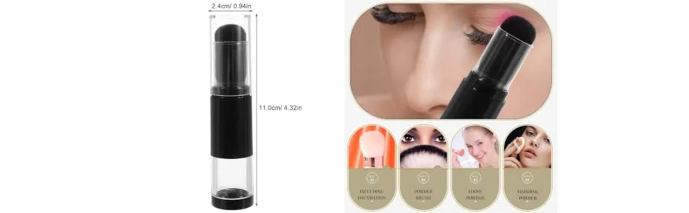 Travel Makeup Makeup Sponge Face Blush Brush with Refillable Bottle Jar for Powder Cosmetics 1pcs - product information 3