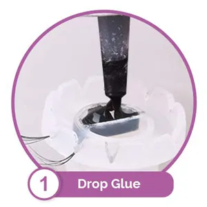 100pcs Pigment eyelash glue holder eyelash supply holder for Eyelash Grafting Quick Fan Blossom(without ring) - Step 1