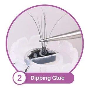 100pcs Pigment eyelash glue holder eyelash supply holder for Eyelash Grafting Quick Fan Blossom(without ring) - Step 2