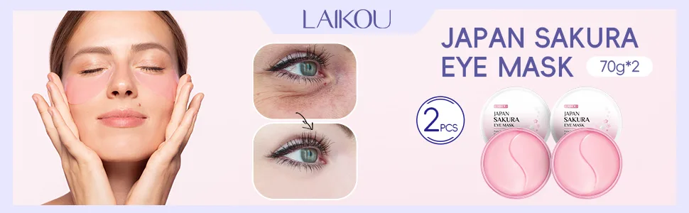 Eye Mask JAPAN SAKURA Eye Patch for Puffy Eyes Dark Circles Under Eye Bags 100pcs Nourishing Moisturizing - eye mask