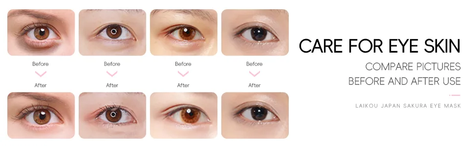 Eye Mask JAPAN SAKURA Eye Patch for Puffy Eyes Dark Circles Under Eye Bags 100pcs Nourishing Moisturizing - eye patch