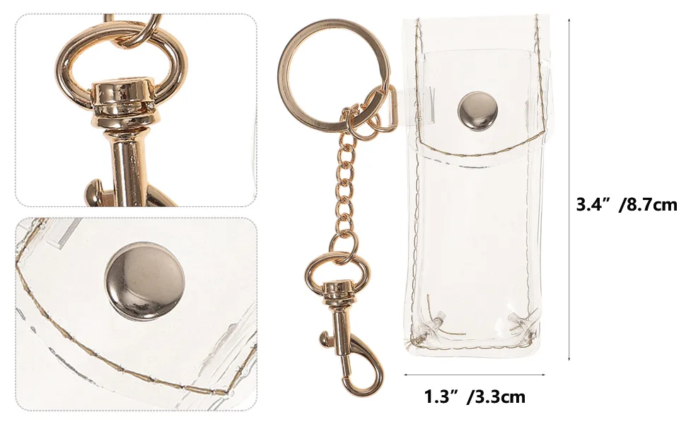Clear Lip Balm Holder Keychain Lipstick Holder Keychain Clear Holder Keychain Holder 4Pcs - clear lipstick holder keychain