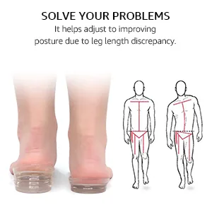 Dr.Foot Adjustable 5-Layer Height Increase Insoles, Silicone Heel Cushion Inserts for Men and Women, Gel Heel Lift Inserts for Leg Length Discrepancy Classic Version - 5-Layer Height Increase Insoles