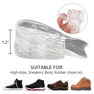 Dr.Foot Adjustable 5-Layer Height Increase Insoles, Silicone Heel Cushion Inserts for Men and Women, Gel Heel Lift Inserts for Leg Length Discrepancy Classic Version - 5-Layer Height Increase Insoles