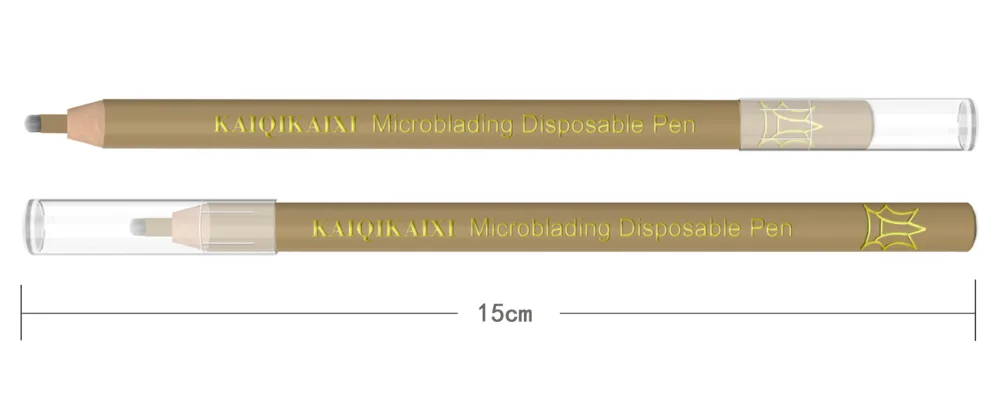 KAIQIKAIXI Microblading Eyebrow Pen (Pack Of 6) -Disposable Pen for Brows - Sterilized Blade Manual Eyebrow Pens Sterilized Blade Tools for Eyebrow (BROWN) - Microblading Eyebrow Pen