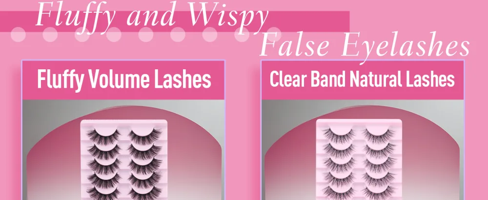HeyAlice False Eyelashes Wispy Lashes Mink Fluffy Lashes Cat Eye Lashes Natural Eyelashes Wispy False Lashes 3D Strip Lashes 10 Pairs Lashes Pack Wispy Eyelashes - product information 3