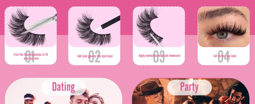 HeyAlice False Eyelashes Wispy Lashes Mink Fluffy Lashes Cat Eye Lashes Natural Eyelashes Wispy False Lashes 3D Strip Lashes 10 Pairs Lashes Pack Wispy Eyelashes - product information 5