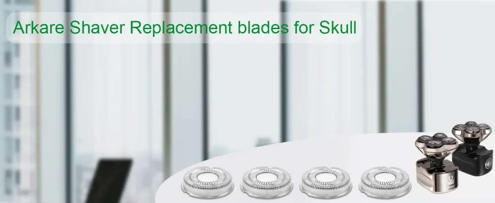 Shaver Replacement blades for Skull Pitbull Shaver Replacement Heads 4 PCS Shaver Head Replacement Blade for Skull Pitbull Gold PRO Platinum PRO Silver PRO Palm Replacement Head with 2 Brushes - product information 1