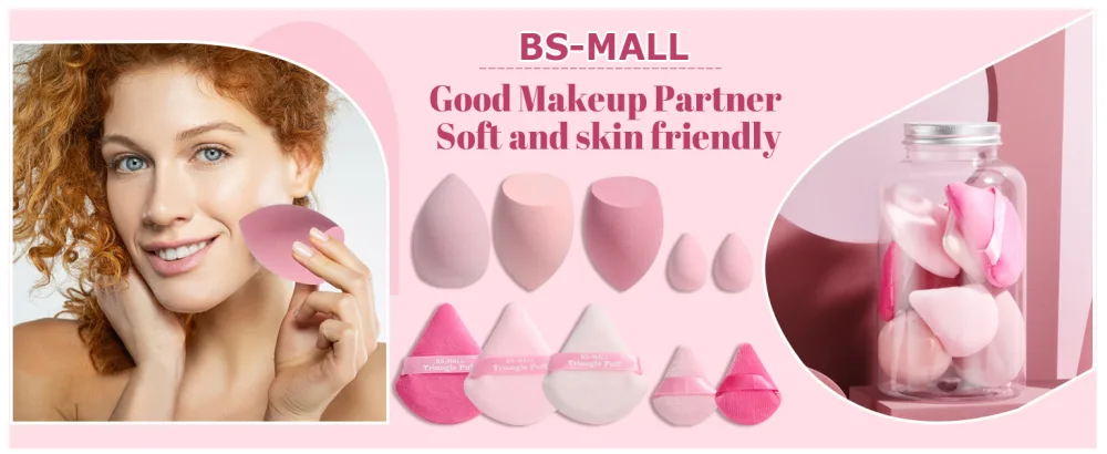 BS-MALL Makeup Sponge & Triangle Puff Set Pink for Mini Detailed Application Foundation Concealer Soft Pearl Cotton Sponge Pack of 10 - product information 1