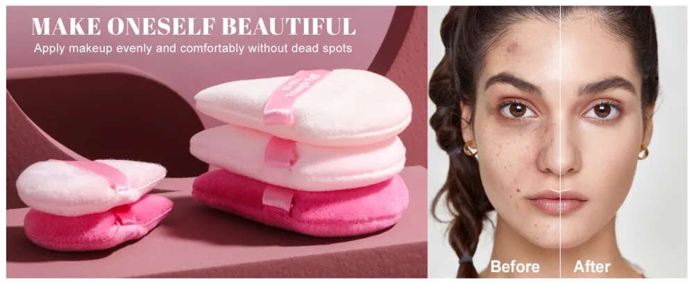 BS-MALL Makeup Sponge & Triangle Puff Set Pink for Mini Detailed Application Foundation Concealer Soft Pearl Cotton Sponge Pack of 10 - product information 4