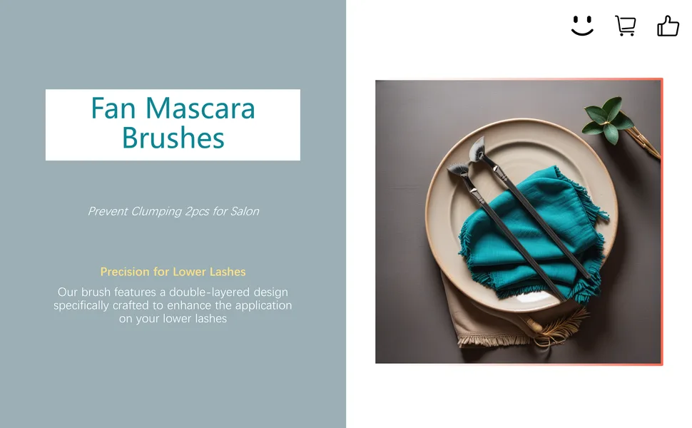 Fan Mascara Brushes Enhance Lower Lashes Fan Eyelash Brush Double LayerPrevent Clumping 2pcs Mascara Fan Bent Brush for Salon - Fan Mascara Brushes