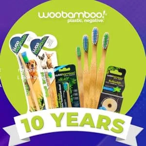 Woobamboo! Bamboo Toothbrush - Slim Handle - Soft Bristle - BPA Free Nylon Bristles - Eco-Friendly Biodegradable Compostable Vegan (Pack of 1) - 10 years