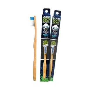 Woobamboo! Bamboo Toothbrush - Slim Handle - Soft Bristle - BPA Free Nylon Bristles - Eco-Friendly Biodegradable Compostable Vegan (Pack of 1) - Woobamboo Bamboo Toothbrushes for Kids and Adults