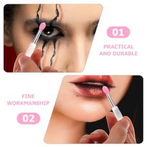 6pcs Silicone Lip Brush with Lid Cosmetic Lipstick Brush Eyeshadow Makeup Brush Eyeshadow Dustproof Lip Portable Lipstick Makeup Tools - product information 2