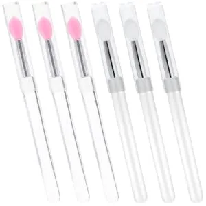 6pcs Silicone Lip Brush with Lid Cosmetic Lipstick Brush Eyeshadow Makeup Brush Eyeshadow Dustproof Lip Portable Lipstick Makeup Tools - product information 3