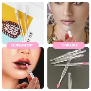 6pcs Silicone Lip Brush with Lid Cosmetic Lipstick Brush Eyeshadow Makeup Brush Eyeshadow Dustproof Lip Portable Lipstick Makeup Tools - product information 7