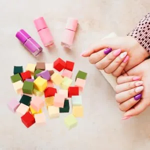 Sponges 50pcs Manicure Tools Powder Puff Nail Art Tools Blush French Tip Tool Make up Sponge Tofu Cubes Nail Sponges - product information 4