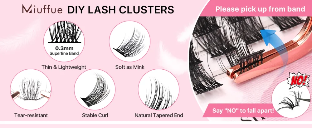 DIY Lash Extensions 72 Pcs Lash Clusters DIY Eyelash Extensions Individual Lashes Wispy False Eyelashes Super Thin Band Soft Mixed Tray Eyelash Clusters (Diamond D-8-16mix) - DIY cluster lashes