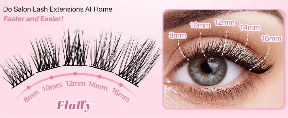 DIY Lash Extensions 72 Pcs Lash Clusters DIY Eyelash Extensions Individual Lashes Wispy False Eyelashes Super Thin Band Soft Mixed Tray Eyelash Clusters (Diamond D-8-16mix) - Individual Cluster Lashes