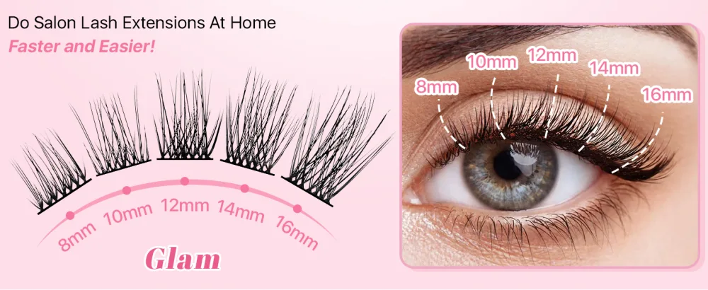 DIY Lash Extensions 72 Pcs Lash Clusters DIY Eyelash Extensions Individual Lashes Wispy False Eyelashes Super Thin Band Soft Mixed Tray Eyelash Clusters (Diamond D-8-16mix) - Individual Cluster Lashes