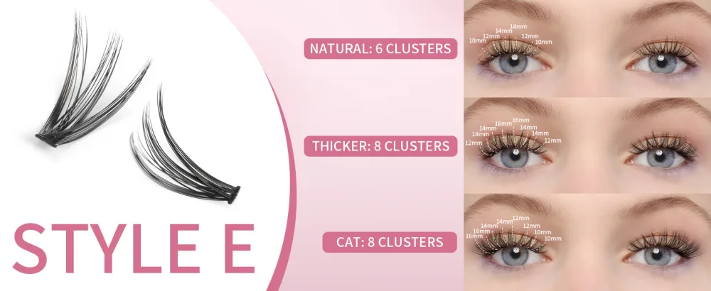 Lash Clusters 100PCS Cluster Lashes Wispy Fluffy D Curl Super Thin Band Eyelash Cluster Natural Volume Reusable DIY Eyelash Extensions at Home (10-16mm Mix) Style B-100 Clusters - product information 13