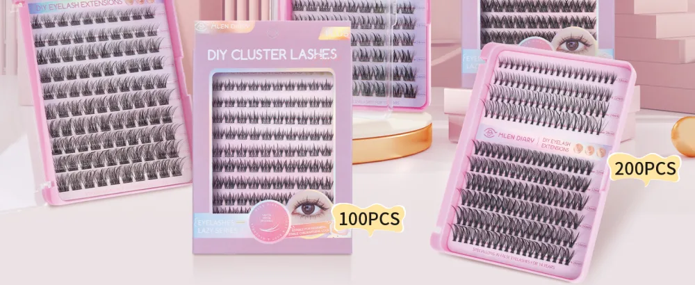 Lash Clusters 100PCS Cluster Lashes Wispy Fluffy D Curl Super Thin Band Eyelash Cluster Natural Volume Reusable DIY Eyelash Extensions at Home (10-16mm Mix) Style B-100 Clusters - product information 2
