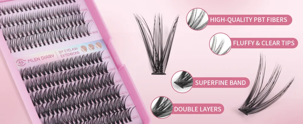 Lash Clusters 100PCS Cluster Lashes Wispy Fluffy D Curl Super Thin Band Eyelash Cluster Natural Volume Reusable DIY Eyelash Extensions at Home (10-16mm Mix) Style B-100 Clusters - product information 8