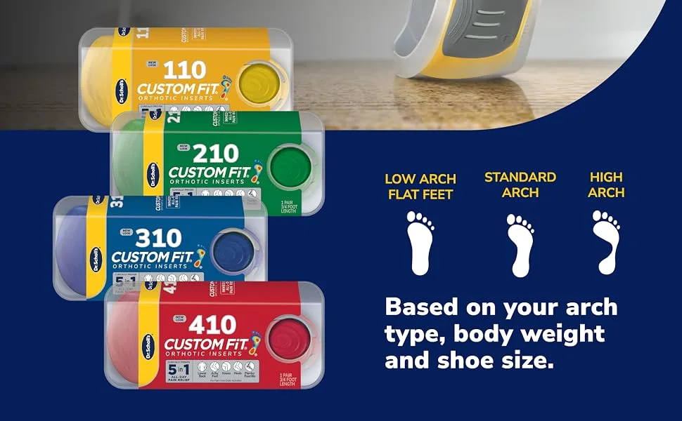 Dr. Scholl's Custom Fit Orthotic Inserts, CF 440, Red Red 1 Pair (Pack of 1) - based on your arch type, body weight, and shoe size