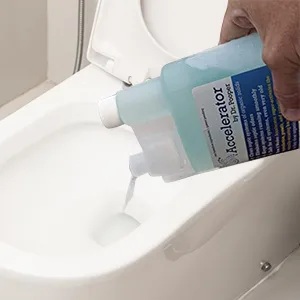 Dr. Pooper Accelerator Septic Tank Treatment - Environment-Friendly Septic System Maintenance Liquid - Eliminates Odors - Clears Organic Solids in Tanks & Drain Fields - Safe for All Septic Systems - Instructions to use the septic tank treatment