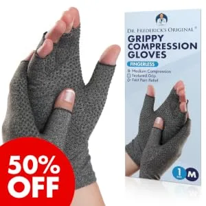 Dr. Frederick's Original Arthritis Gloves for Women & Men - Compression for Arthritis Pain Relief - Medium Gray Medium (1 Pair) - dr. frederick
