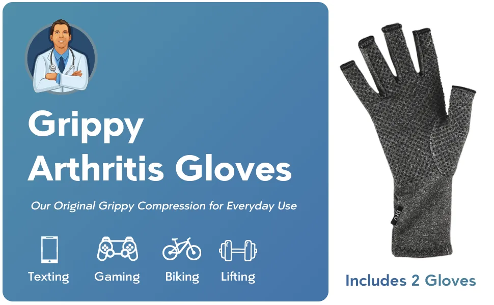 Dr. Frederick's Original Arthritis Gloves for Women & Men - Compression for Arthritis Pain Relief - Medium Gray Medium (1 Pair) - dr. frederick