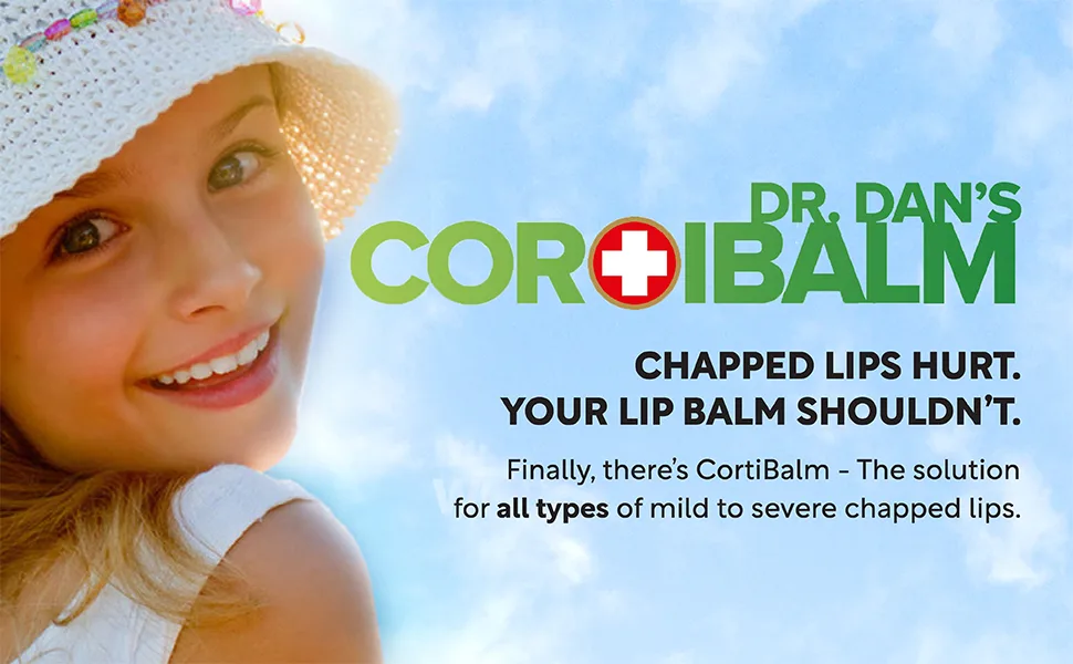 Dr. Dan's Cortibalm - 1 Pack - for Dry Cracked Lips - Healing Lip Balm for Severely Chapped Lips - Designed for Men, Women and Children - cracked beauty vanilla chapped hidratante labios resecos severe tinted device cleansing clean