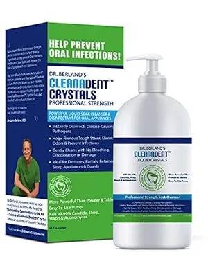 Dr. B's Dental Solutions Liquid Crystal Soak Cleanser for Oral Appliances, Dentures, Nightguards, Retainers, Aligners, and Sleep Apnea Devices - product information 2