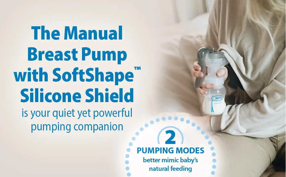 Dr. Brown's Disposable One-Use Absorbent Breast Pads for Breastfeeding and Leaking - 60pk 60 Count - The Manual Breast Pump with SoftShape Silicone Shield is your quiet yet powerful pumping companion