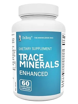 Dr. Berg's Trace Minerals Enhanced Complex - Complete with 70+ Nutrient-Dense Health Mineral - 100% Natural Ingredients - Dietary Supplements - 60 Capsules - Dr. Berg