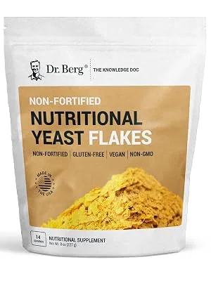 Dr. Berg's Premium Nutritional Yeast Flakes| Gluten Free & Non-GMO | Nutritional Yeast with B Vitamins | Keto & Vegan-Friendly Nutritional Yeast | 8oz - Dr. Berg