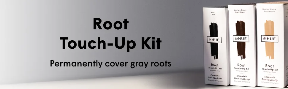 dpHUE Root Touch-up Kit - Medium Brown, 2 Applications - Permanent Grey Hair Touch Up & Root Cover Up Solution - Low Ammonia, Salon-Quality Creme Hair Color Made in Italy - dpHue Root Touch Up