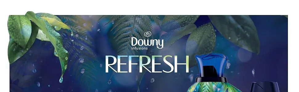 Downy Infusions Liquid Fabric Conditioner (Fabric Softener), Refresh, Birch Water & Botanicals, 56 Oz Bottles, 166 Loads Total, Pack of 2 Liquid Fabric Softener, 56oz - downy infusions fabric conditioner refresh scent, botanical, fabric softener, washing machine, dryer