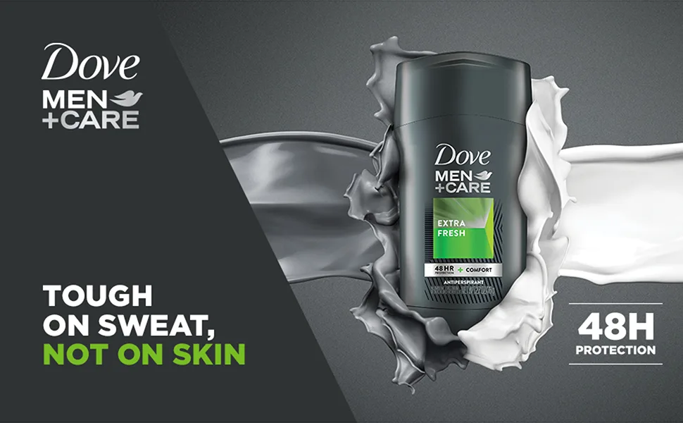 Dove Men+Care Antiperspirant Deodorant 48-Hour Wetness Protection Extra Fresh Non-Irritant Deodorant for Men 2.7 oz 2 Count - DMC Extra Fresh Product with texture