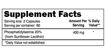 Double Strength PhosphatidylSerine 400mg Per Serving, 180 Capsules, Soy Free, Derived from Sunflower Lecithin, Supports Cognitive Health and Brain Function, Phosphatidylserine Matrix, Non-GMO - Phosphatidylserine